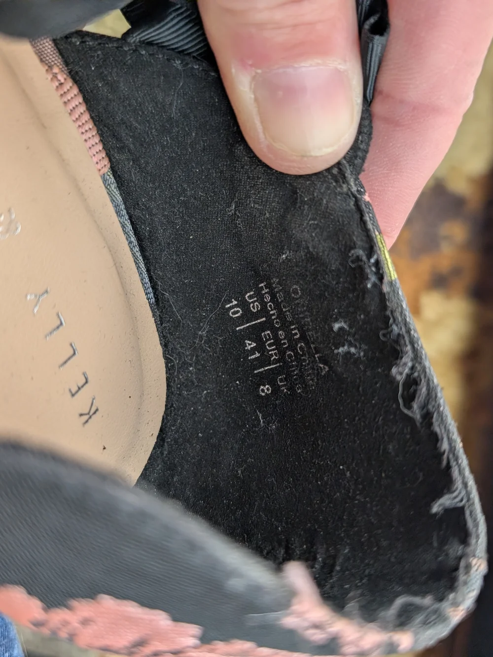 Floral Pointed-Toe Ribbon Ankle-Strap Heels in Pink and Black - Picture 5 of 5